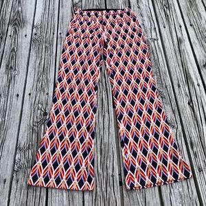 Ladies 6 FREE PEOPLE Knit Sweater Peacock Feather Jacquard Swit Pants Mod Colors